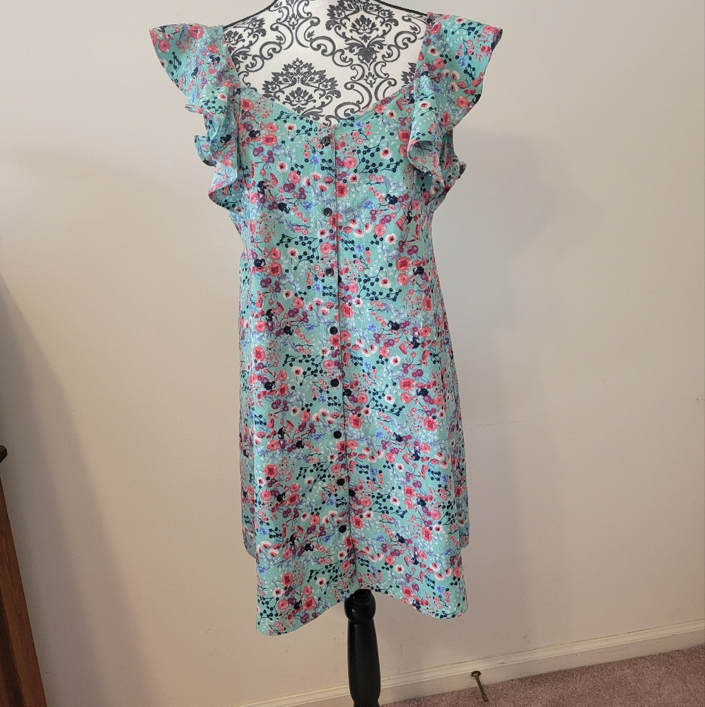Zingara Mint Floral Mini dress M